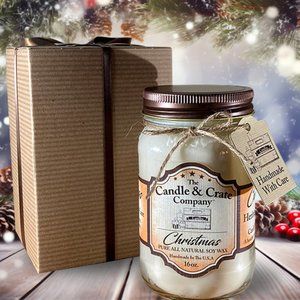 Christmas Scented Heritage Collection Handmade 16 oz Mason Jar Soy Wax C…